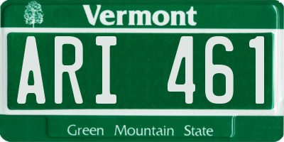 VT license plate ARI461