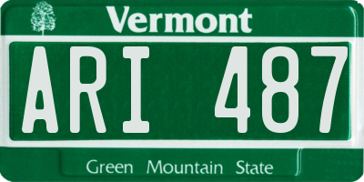 VT license plate ARI487