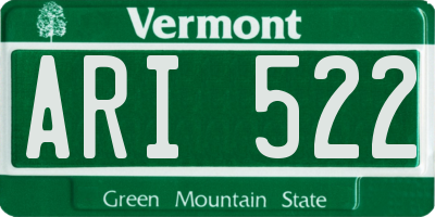 VT license plate ARI522