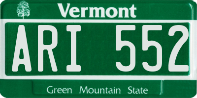 VT license plate ARI552