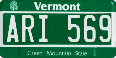 VT license plate ARI569