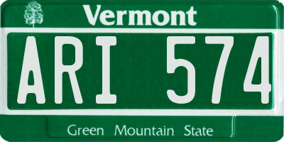 VT license plate ARI574