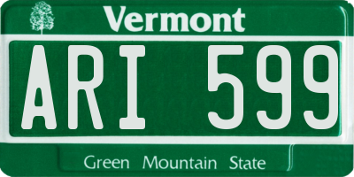 VT license plate ARI599