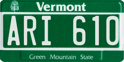 VT license plate ARI610
