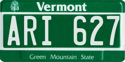VT license plate ARI627