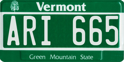 VT license plate ARI665