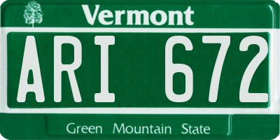 VT license plate ARI672
