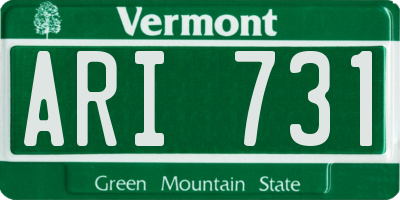 VT license plate ARI731