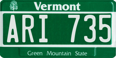 VT license plate ARI735