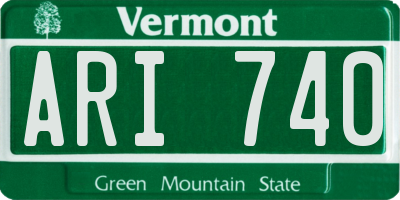 VT license plate ARI740