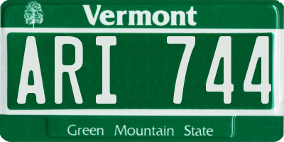 VT license plate ARI744