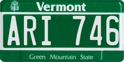 VT license plate ARI746