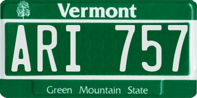 VT license plate ARI757