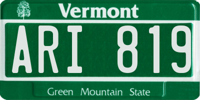 VT license plate ARI819
