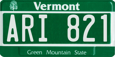 VT license plate ARI821