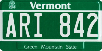VT license plate ARI842