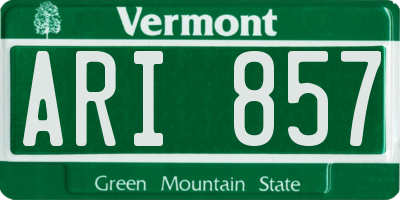 VT license plate ARI857