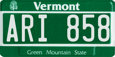VT license plate ARI858