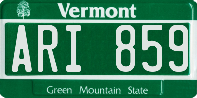 VT license plate ARI859