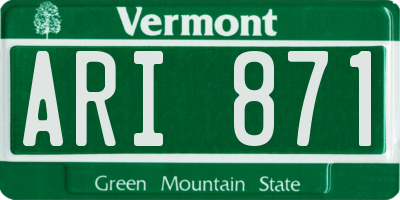 VT license plate ARI871