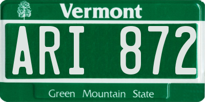 VT license plate ARI872
