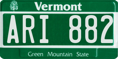 VT license plate ARI882