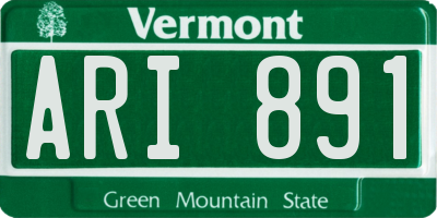 VT license plate ARI891