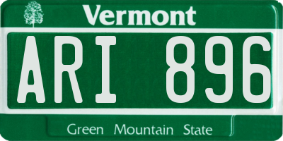 VT license plate ARI896