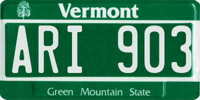 VT license plate ARI903