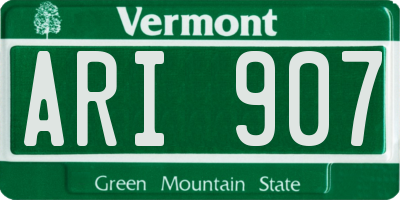 VT license plate ARI907