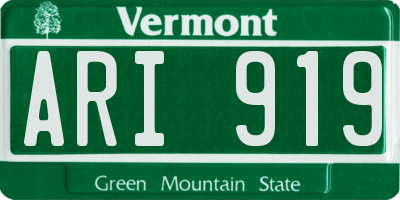 VT license plate ARI919