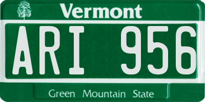 VT license plate ARI956