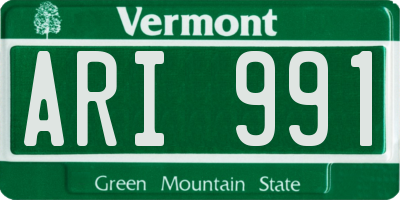VT license plate ARI991