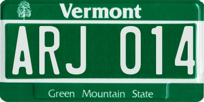 VT license plate ARJ014