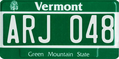 VT license plate ARJ048