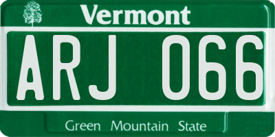 VT license plate ARJ066