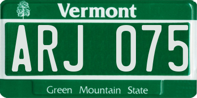 VT license plate ARJ075