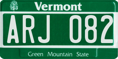 VT license plate ARJ082