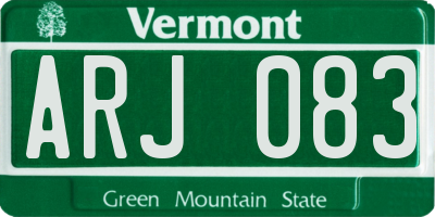 VT license plate ARJ083