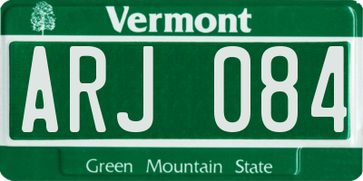 VT license plate ARJ084