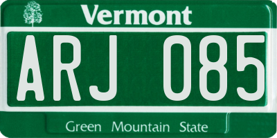 VT license plate ARJ085