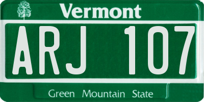 VT license plate ARJ107