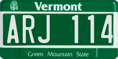 VT license plate ARJ114