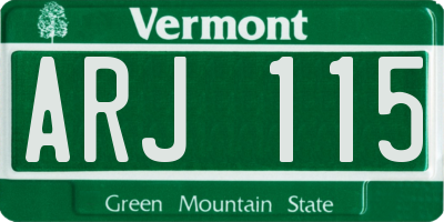 VT license plate ARJ115
