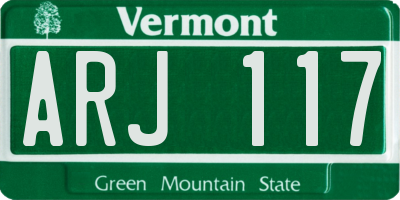 VT license plate ARJ117