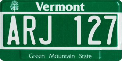 VT license plate ARJ127