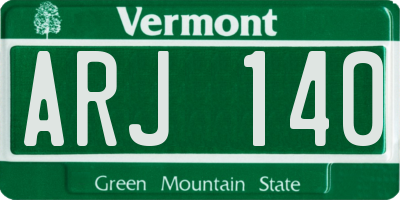 VT license plate ARJ140