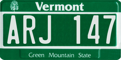 VT license plate ARJ147