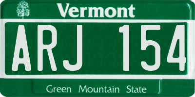 VT license plate ARJ154