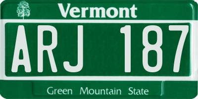 VT license plate ARJ187